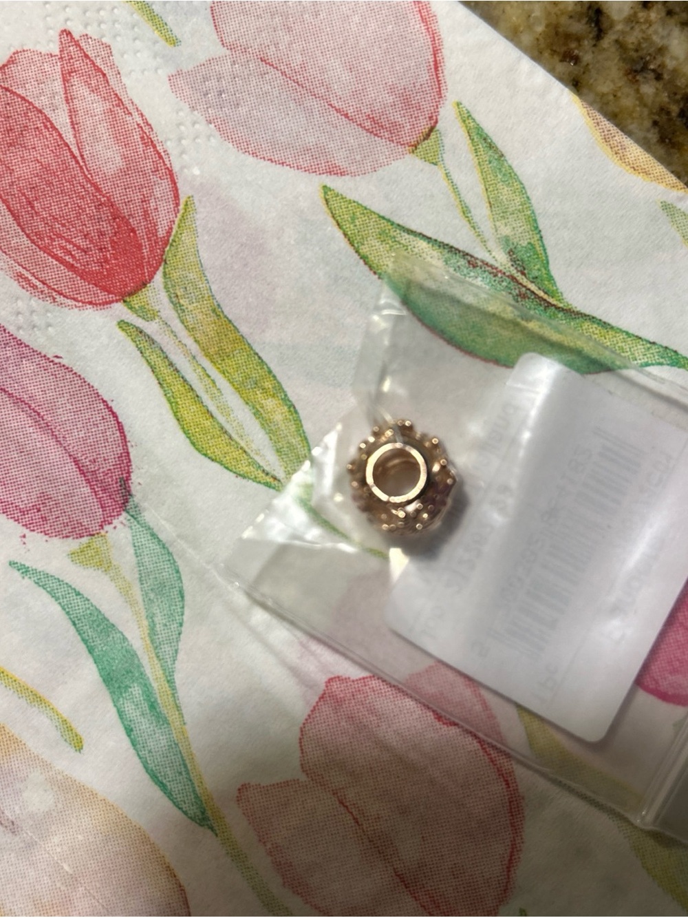 Pandora Open Scroll Flower charm NWT ROSE GOLD Color.Gift Box